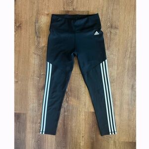 Adidas Climalite Pants Leggings Black White Stripe Athletic Workout Size Medium